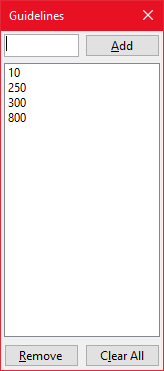 The Guideline dialog.